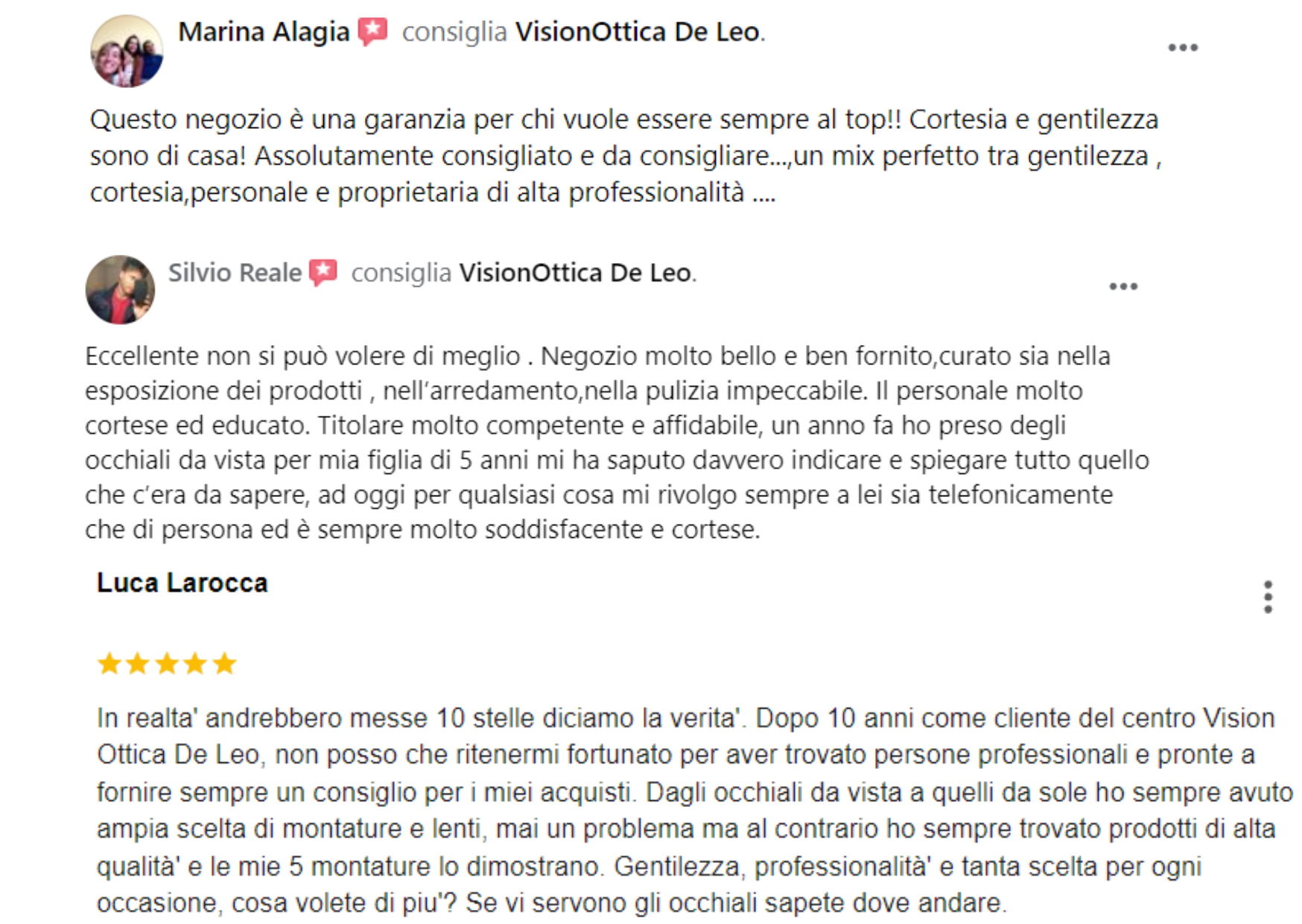 Recensioni online visionottica de leo